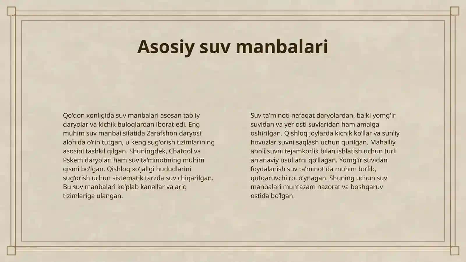 QO'QON XONLIGIDA YER- SUV MUNOSABATLARI 4