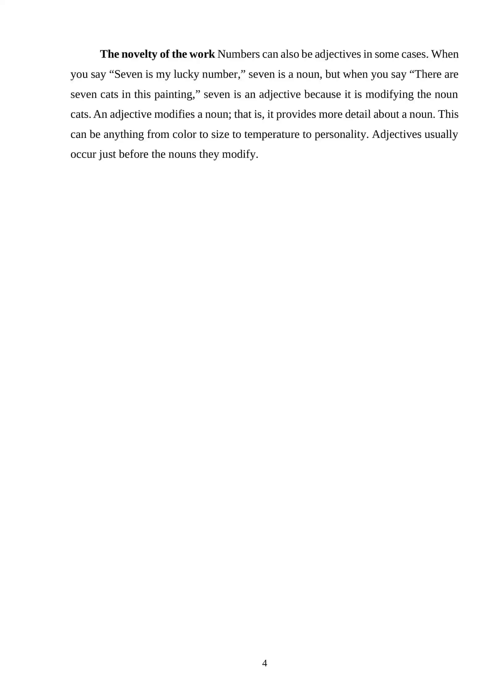 ADJECTIVES AND THE ADJECTIVAL GROUP 4