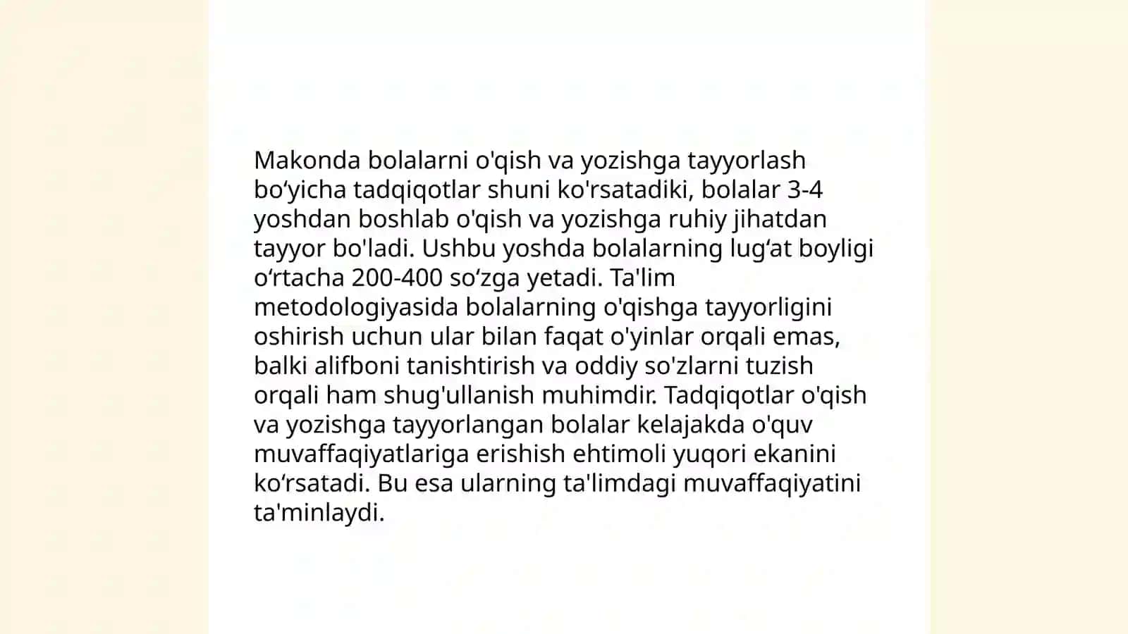 Maktab ta'limiga tayyorlash 4