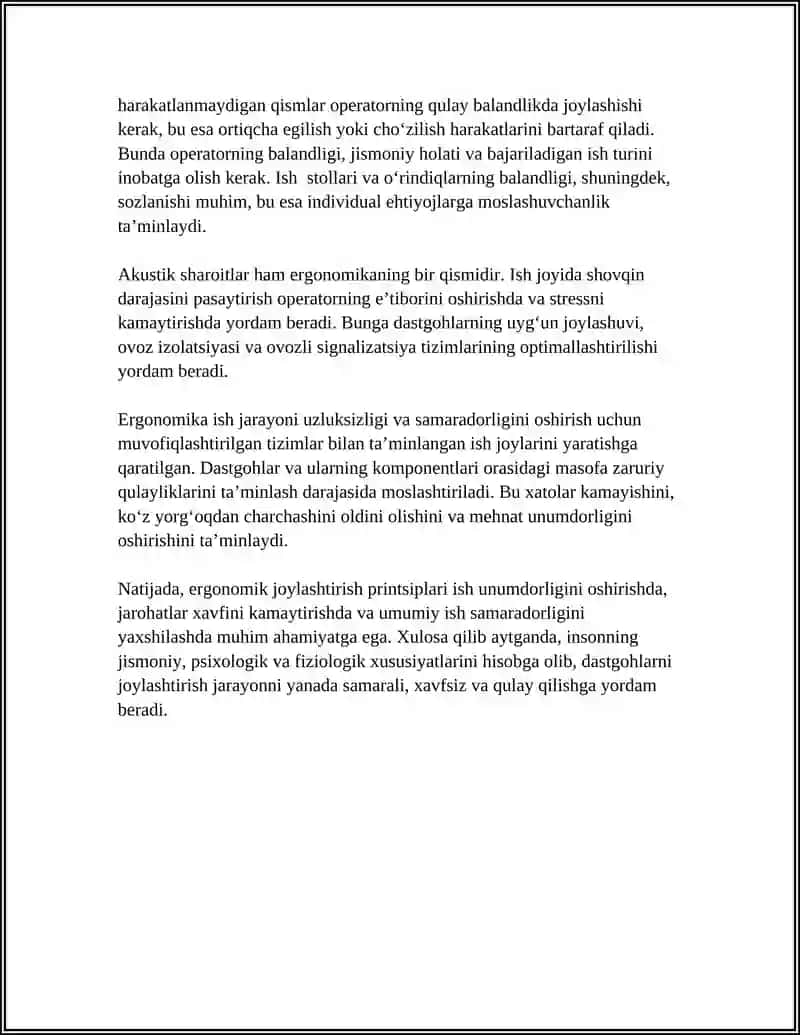 Ergonomik joylashtirish printsiplari 4