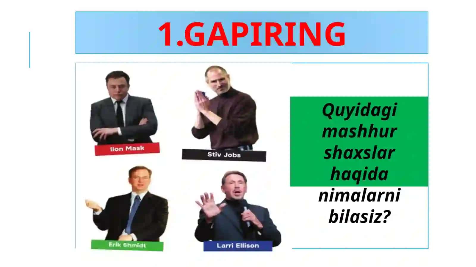 O‘zbektili O‘zgaruvchandunyo Darsrejasi 4