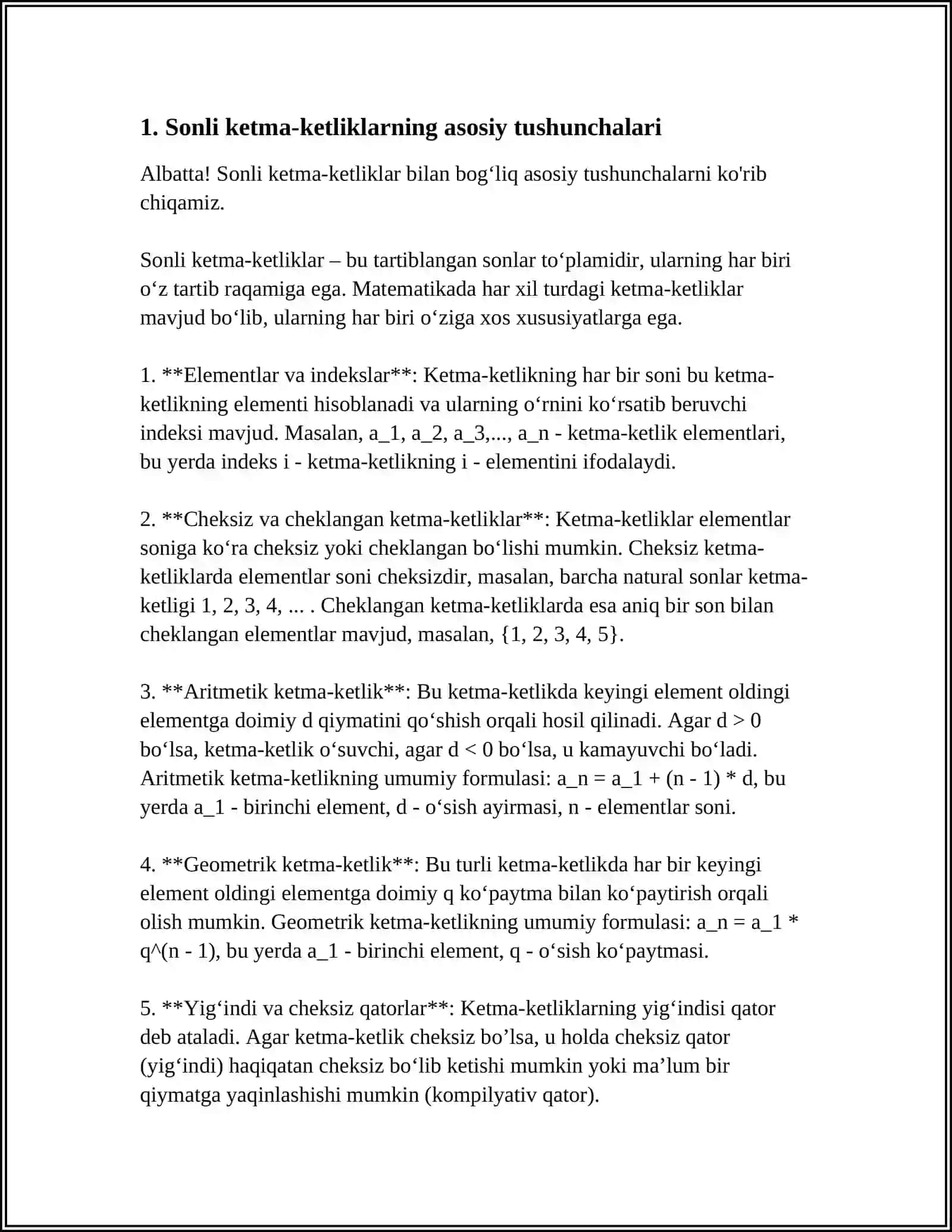 SONLI KETMA-KETLIKLARNING KOMBINATORIKA EHTIMOLLAR NAZARIYASIDAGI TADBIQLAR 4