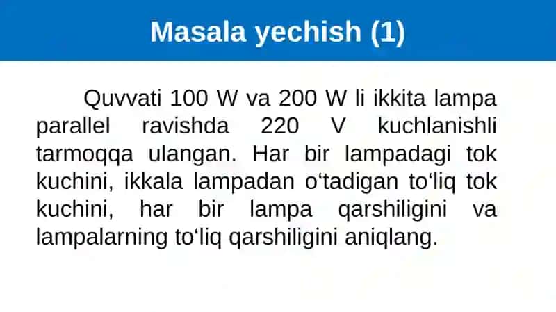 MASALALAR YECHISH .FIZIKA 4