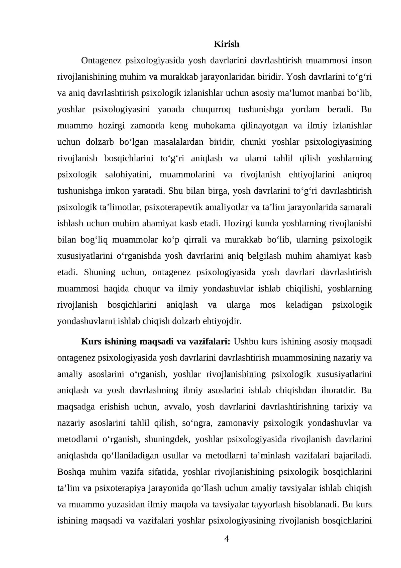 Ontagenez psixologiyasida yosh davrlarini davrlashtirish muammosi 4