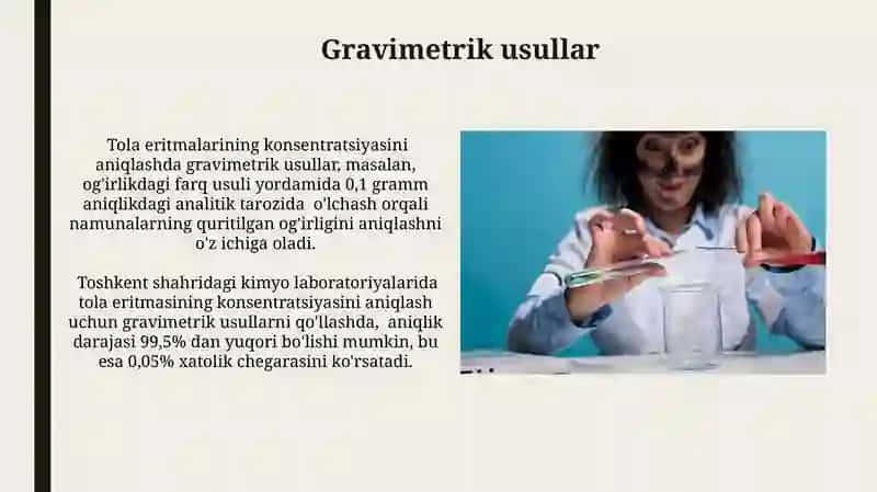 Tola olish eritmalari konsentratsiyalarini aniqlash usullari 4