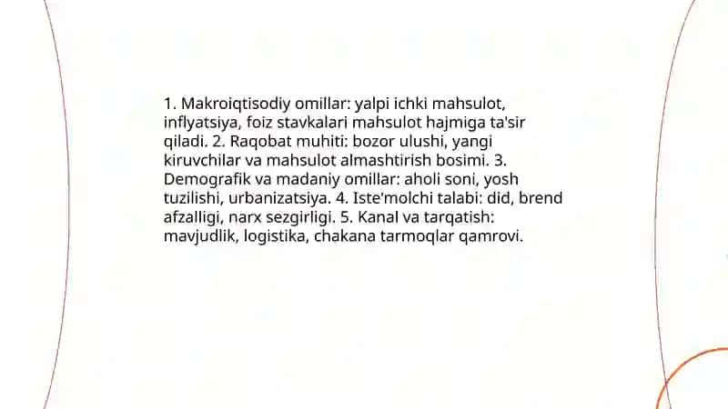 Iqtisodiy omillarni guruhlarga ajratish (makro va mikro) 4