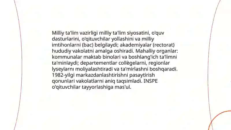 Fransiyada ta'lim siyosatining olib borilishi 4