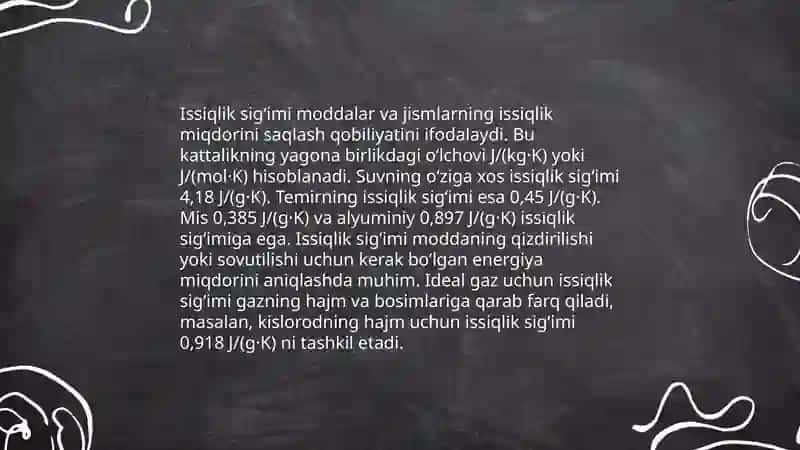 Issiqlik miqdori. Jismning ichki energiyasi 4