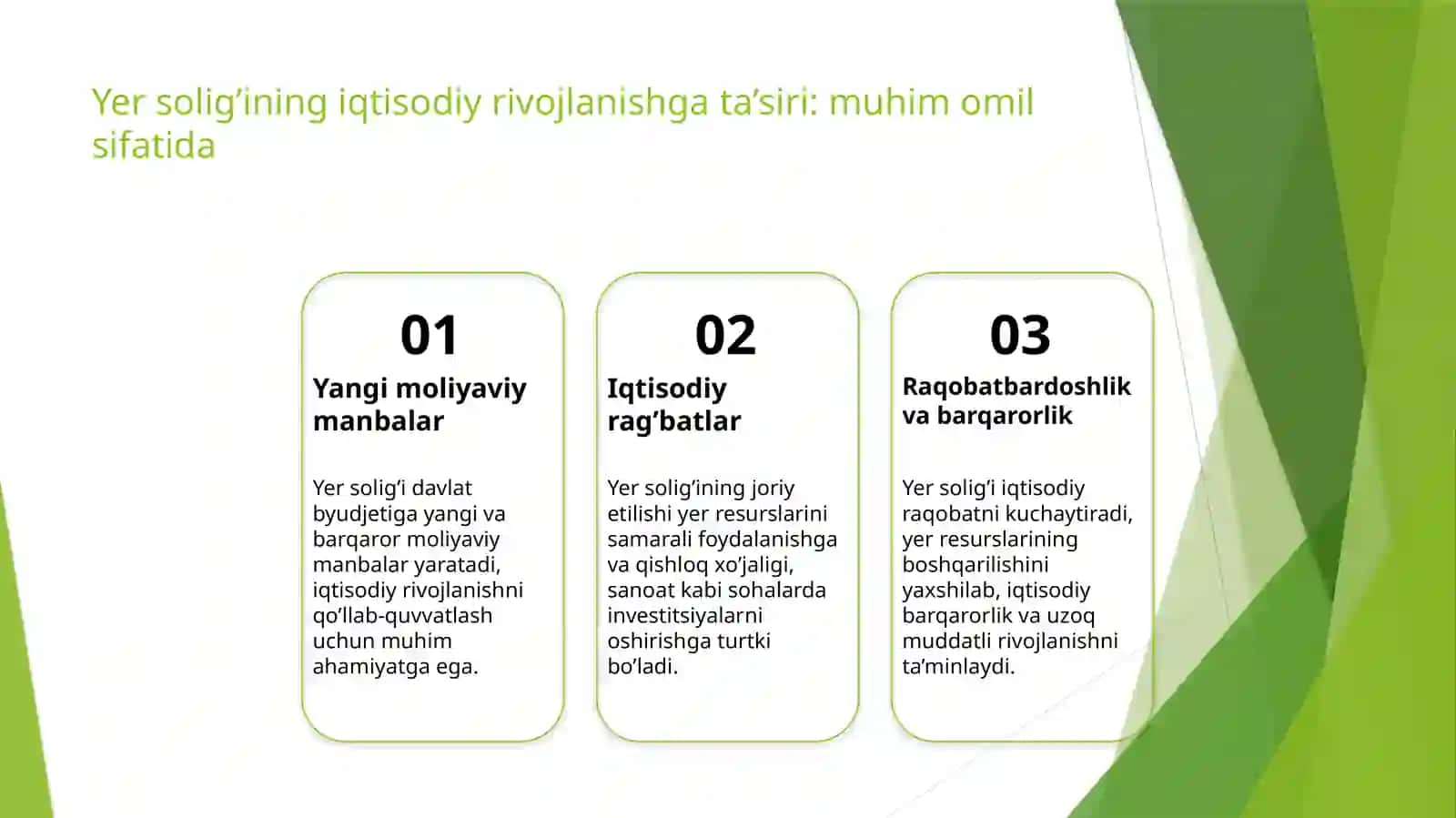 O’zbekiston Respublikasi soliq tizimiga yer solig’ining joriy etilishi va uning iqtisodiy mohiyati 4