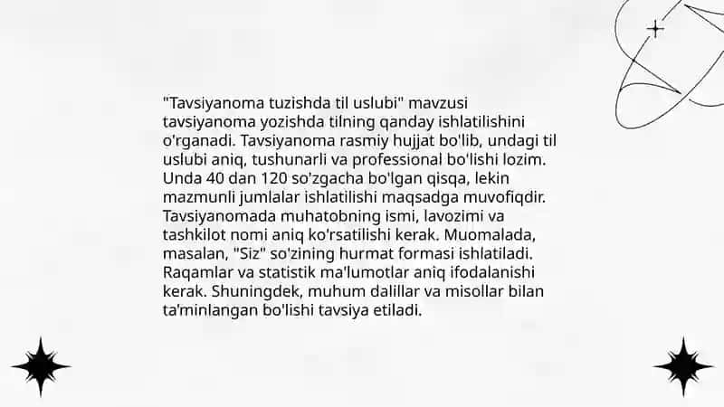 Tavsiyanoma yozish san'ati 4