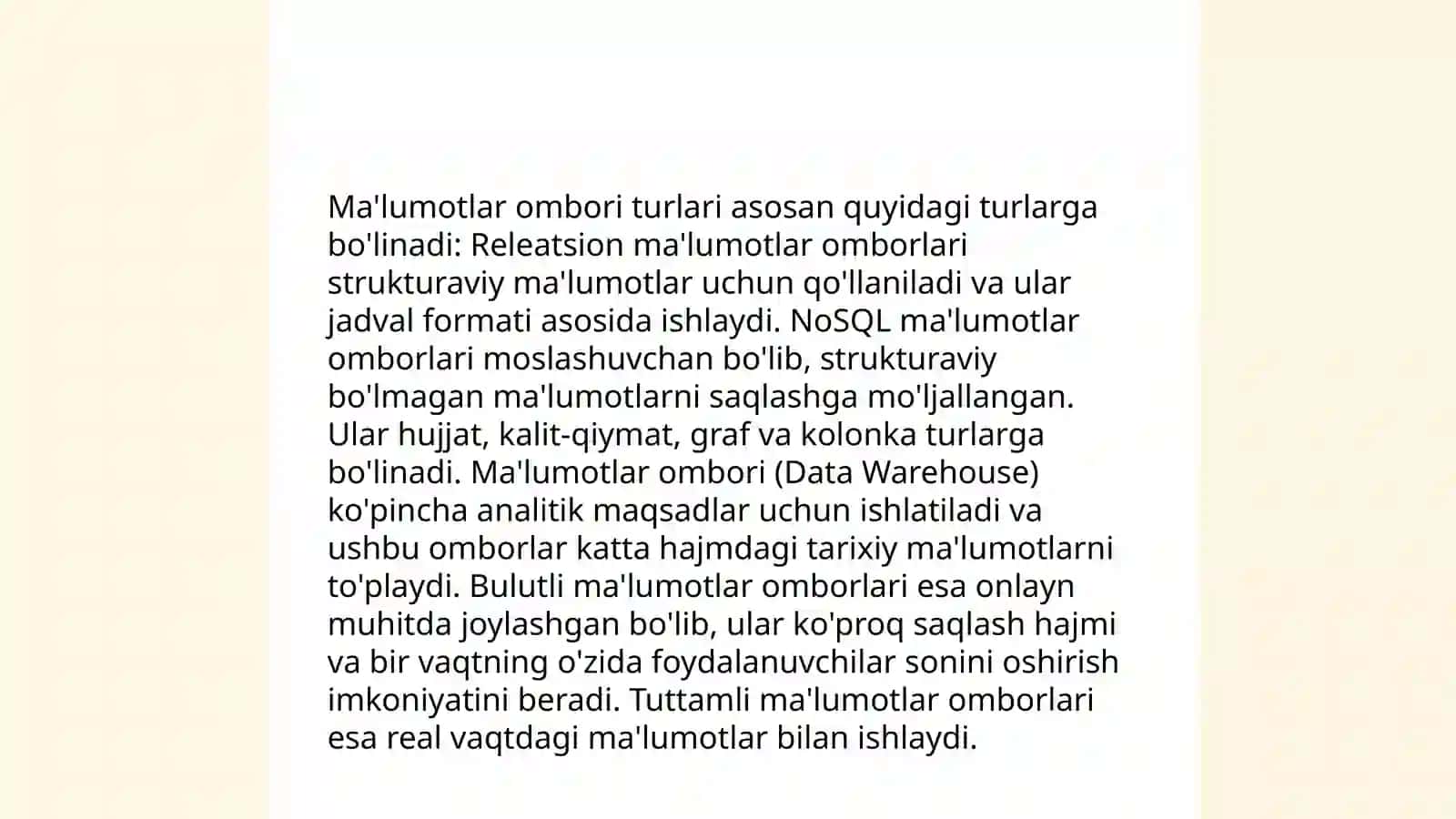 Ma'lumotlar ombori 4