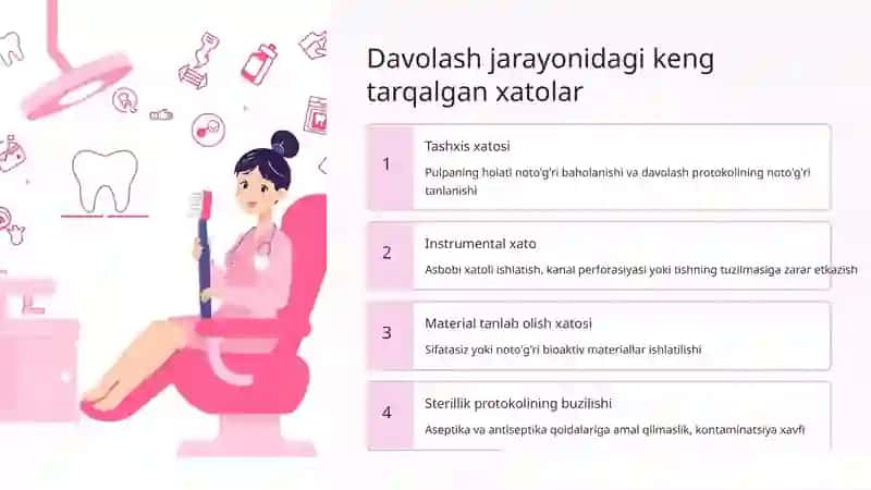 Pulpitlarni biologik davolashda yuzaga keluvchi xato va asoratlar 4
