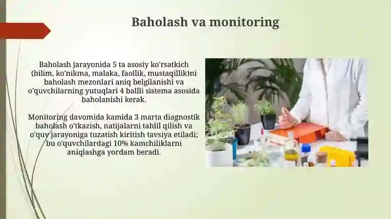 Biologiya òqitish metodikasidan dars ishlanma 4