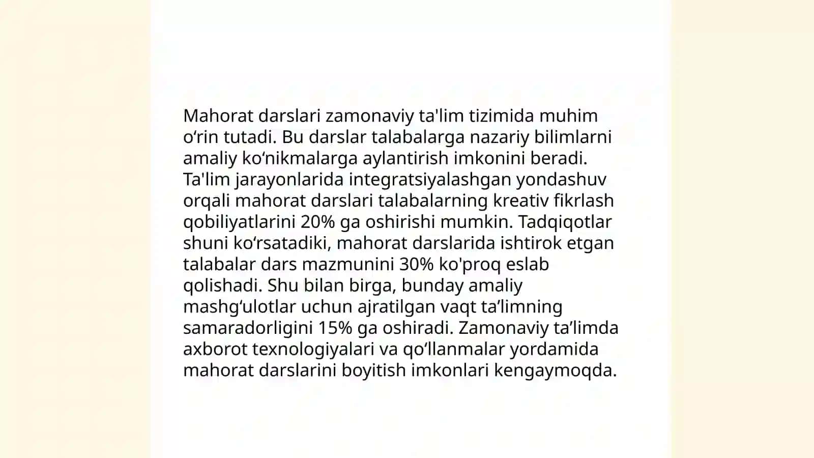 Zamonaviy ta'lim shakllari:masofali o'qitish,mahorat darslari,vebiner va evristik metodlar 4