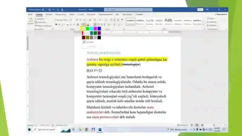 Word dasturida ishlash asoslari 4