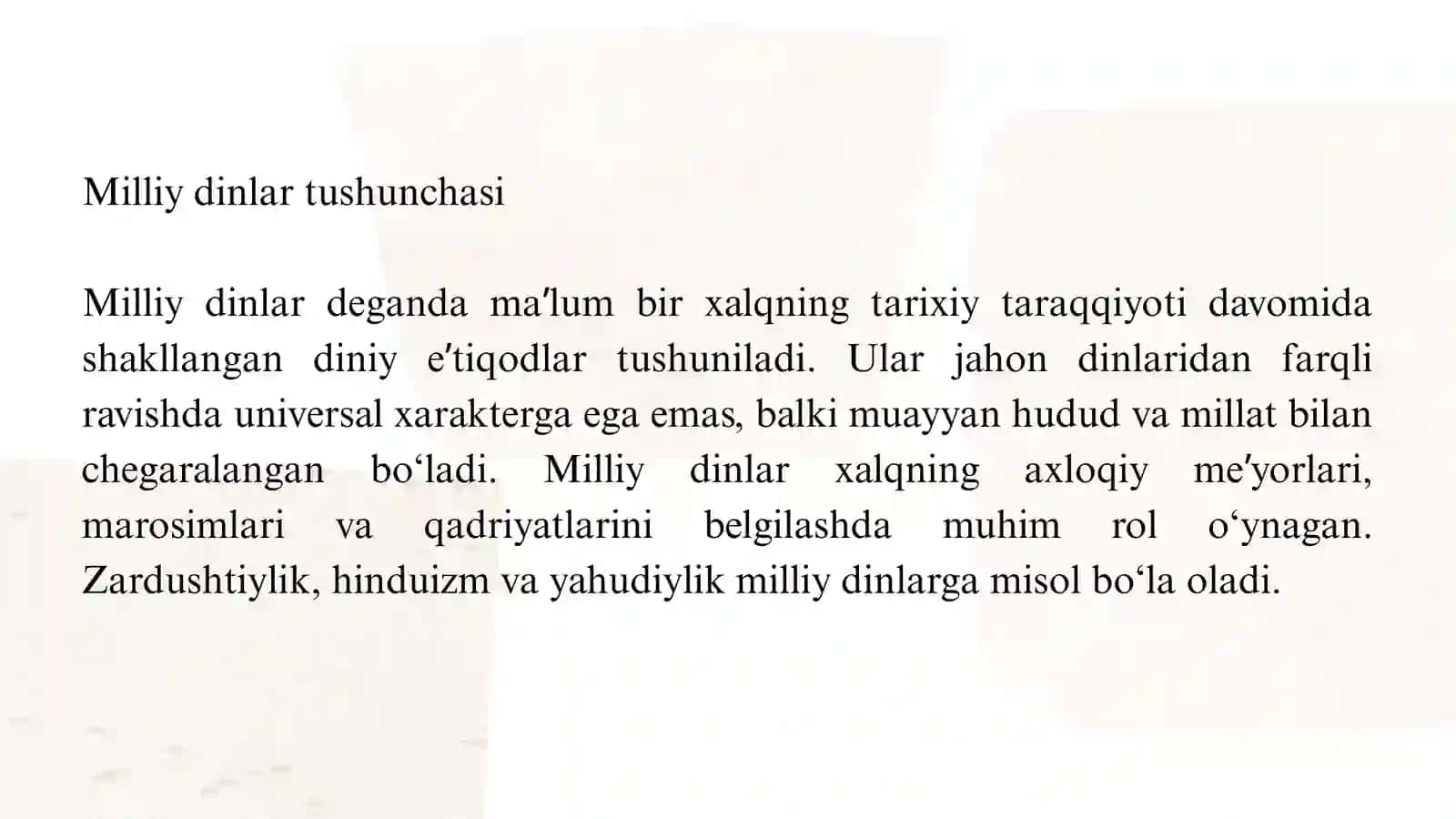 Milliy dinlar va Zardushtiylik (Tarix va Dinshunoslik uchun) 4