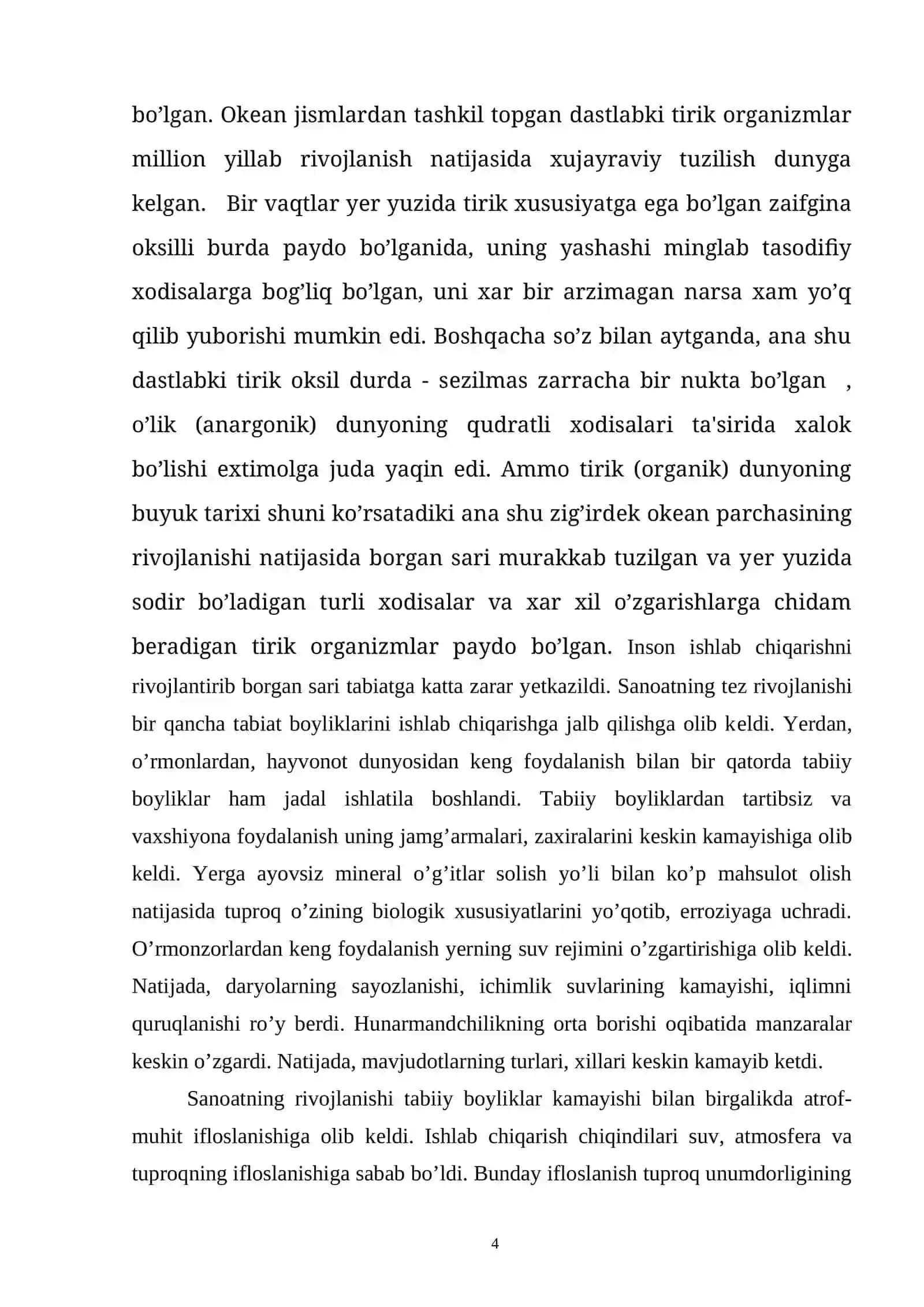Tabiatni muhofaza qilish muammosining kelib chiqishi 4