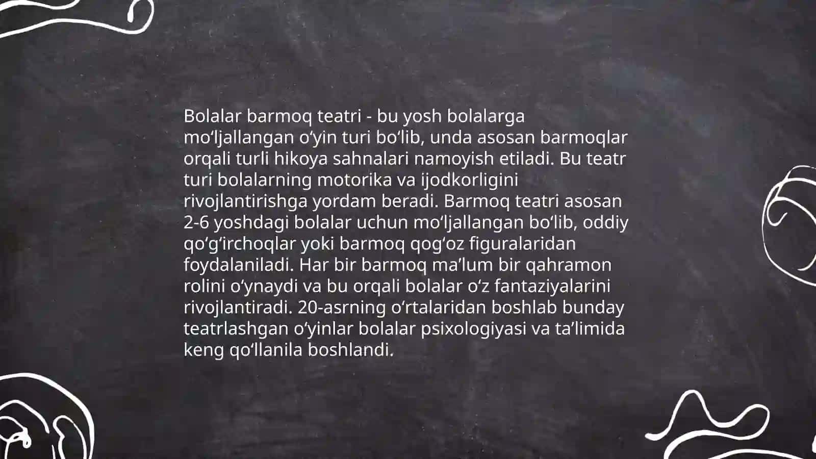 Bolalar qoʻlqop teatri va bolalar barmoq teatri haqida taqdimot tayyorlash 4