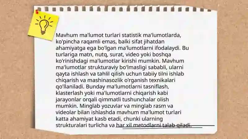 Ma’lumot turlari tushunchalari (oddiy va mavhum) va ma’lumot tuzilmalari 4