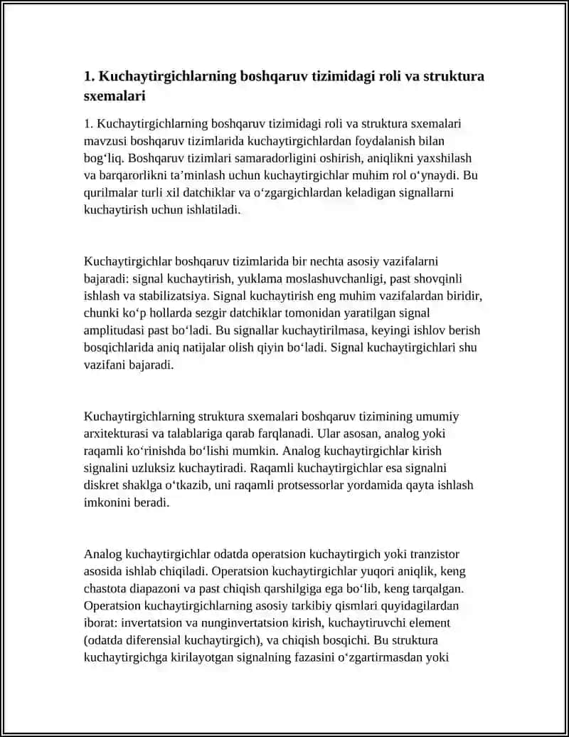 BOSHQARISH TIZIMI ELEMENTLARDA ISHLATILADIGAN QO'SHIMCHA QURILMALAR 4
