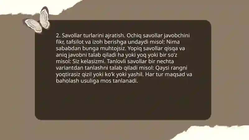 Savol-javob tayyorlash 4