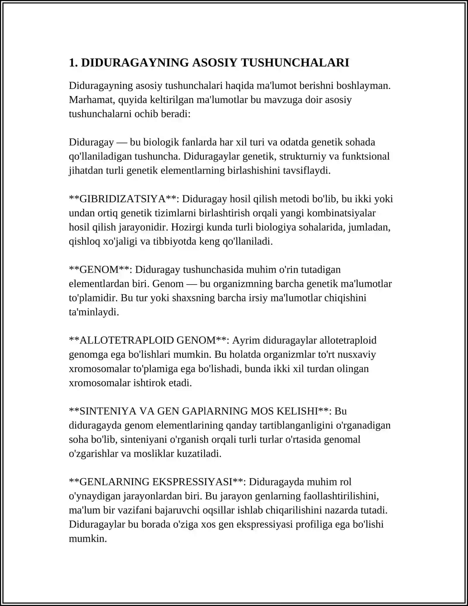 DIDURAGAY: EPISTAZ, KOMPLEMENTARLIK, POLIMERIYA VA PLEYTROPIYA 4