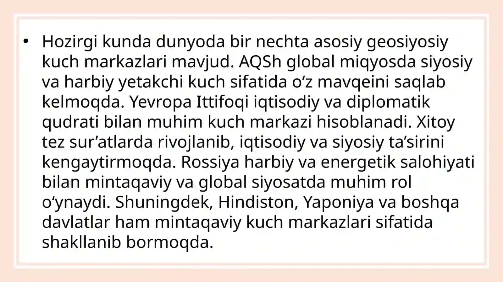 Geosiyosiy kuch markazlarining zamonaviy taqsimotini baholash 4