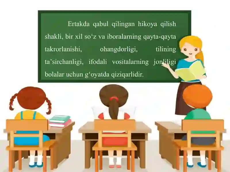 O‘QISH DARSLARIDA ERTAK O'TISH USLUBIYOTI 4