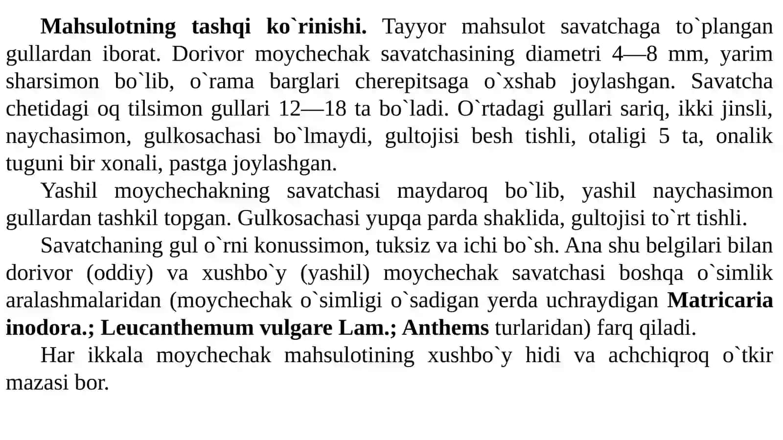 Rasmiy tibbiyotda ishlatiladigan introdutsent (Chet el florasiga mansub) dorivor o`simliklar 4