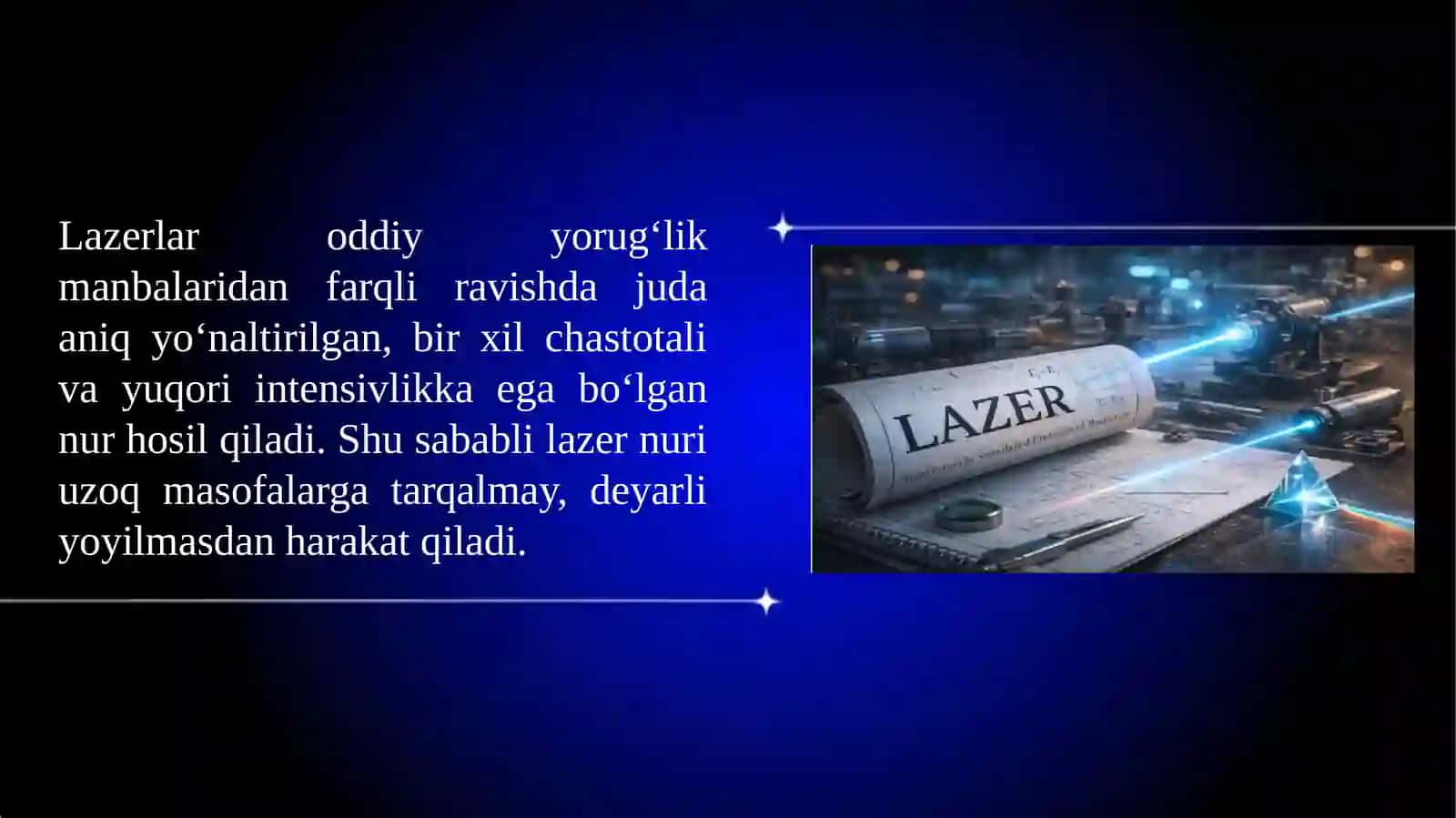 LAZER FIZIKASIDAN SLAYD ISHI 4