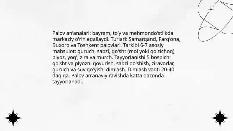 Oʻzbek milliy taomlarining tarixi va rivojlanishi 4