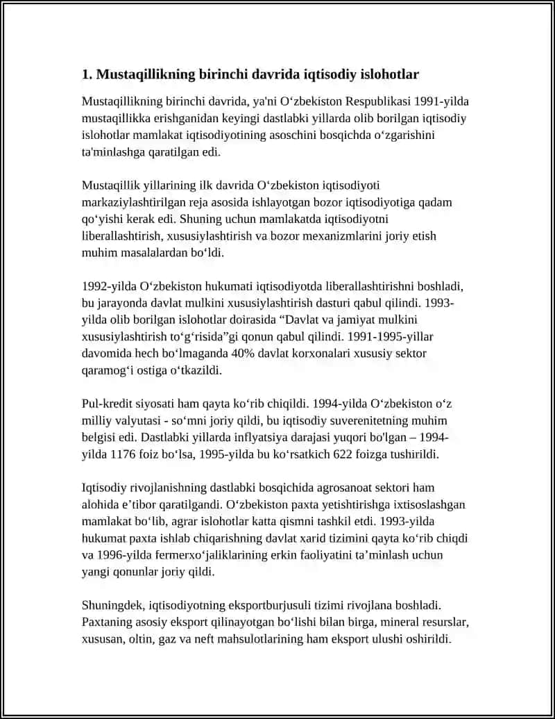 MUSTAQILK YILLARDA O'ZBEKISTONDAGI ICHTIMOIY IQTISODIY O'ZGARISHLAR 4