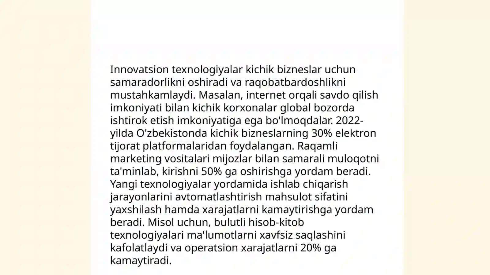 Kichik biznes va tadbirkorlik sub'ektlari faoliyati samaradorligini oshirish yo'llari 4