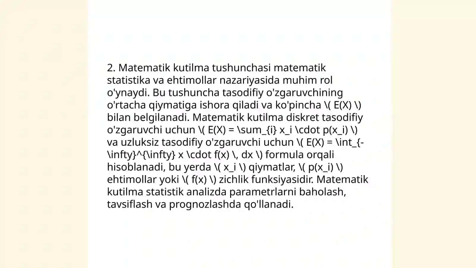 Tasodifiy miqdorlar va ularning turlari 4