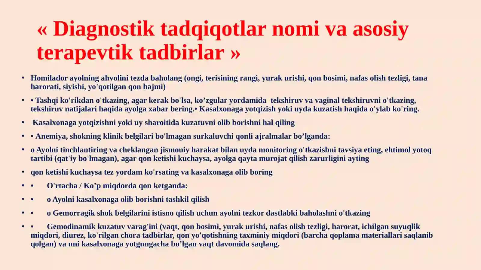 Homiladorlikning 22 haftaligiga qadar qon ketishi bo'lgan homilador ayollarni davolash 4