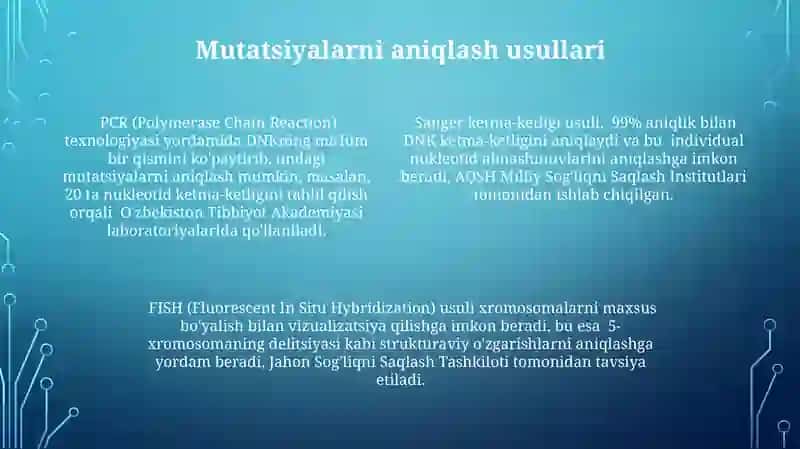 Hujayra yadrosi va irsiy axborotni uzutilish mexanizm. DNK mutatsiyasi 4