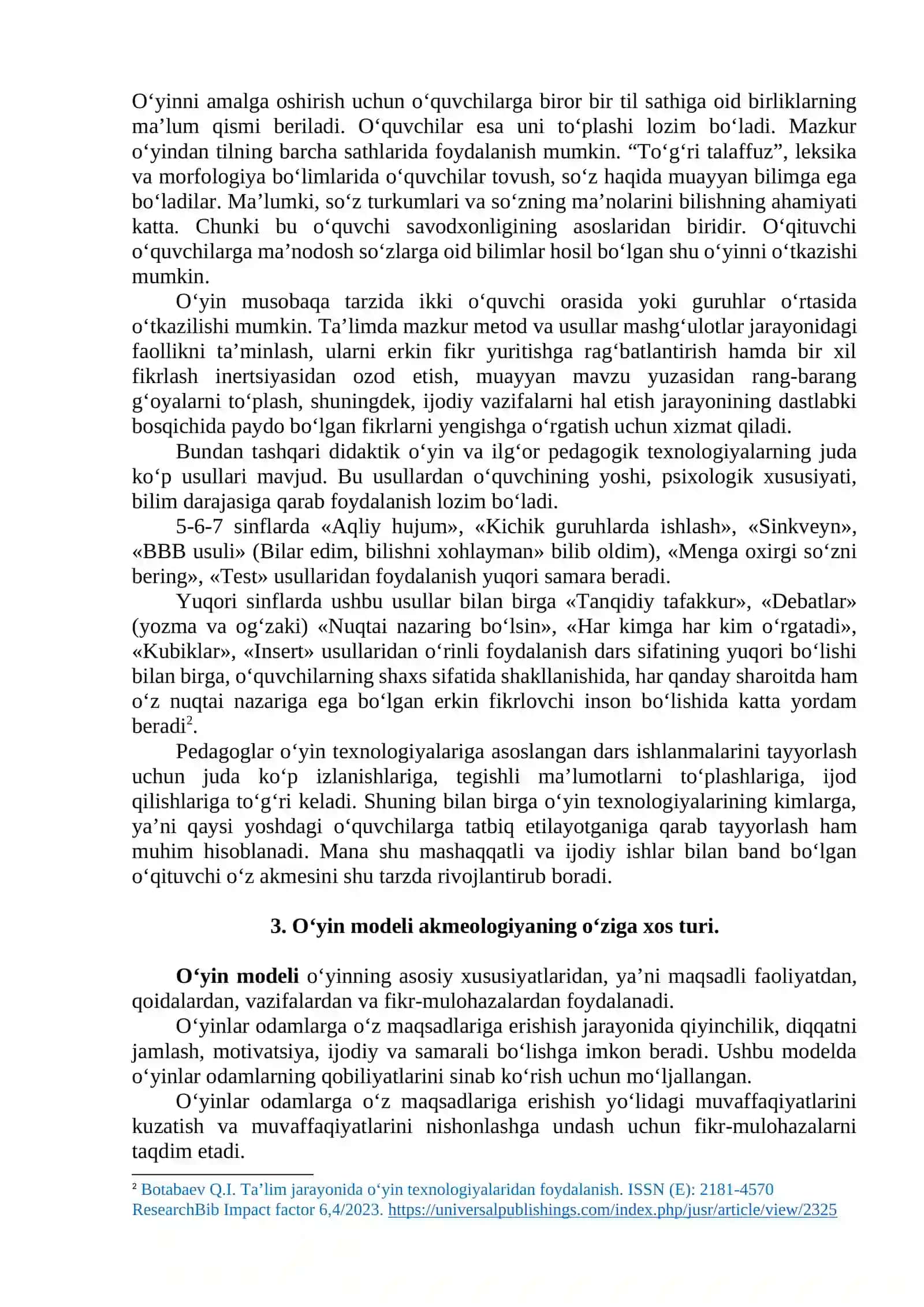 PEDAGOGLARNING INNOVATSION FAOLIYATIDA OʻYIN TEXNOLOGIYALARIDAN FOYDALANISH 4
