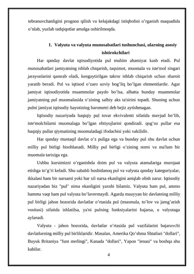 Xalqaro valyuta tizimlari va ularning o'zgarishi 4
