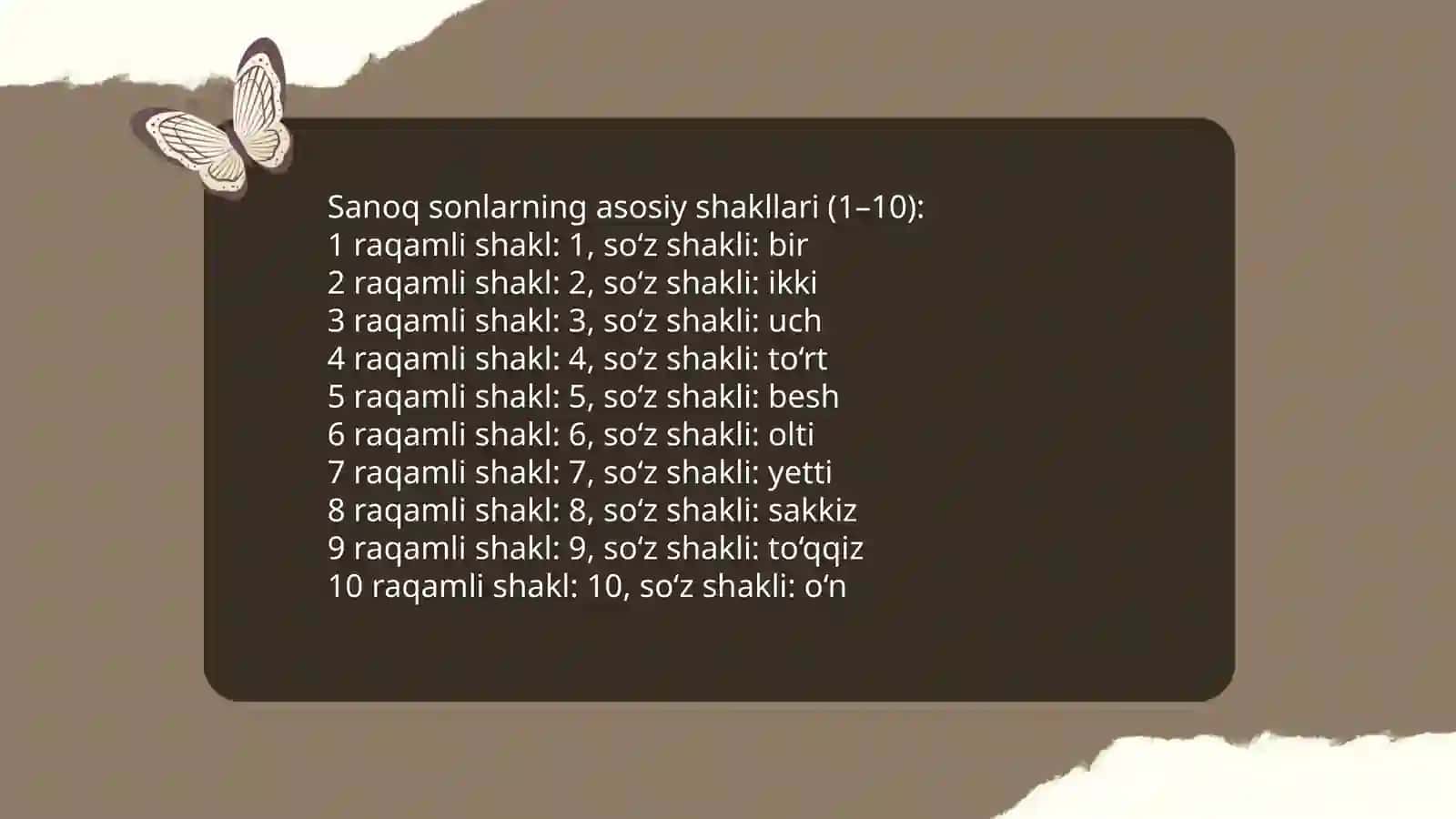 Tartib son va Sanoq son 4