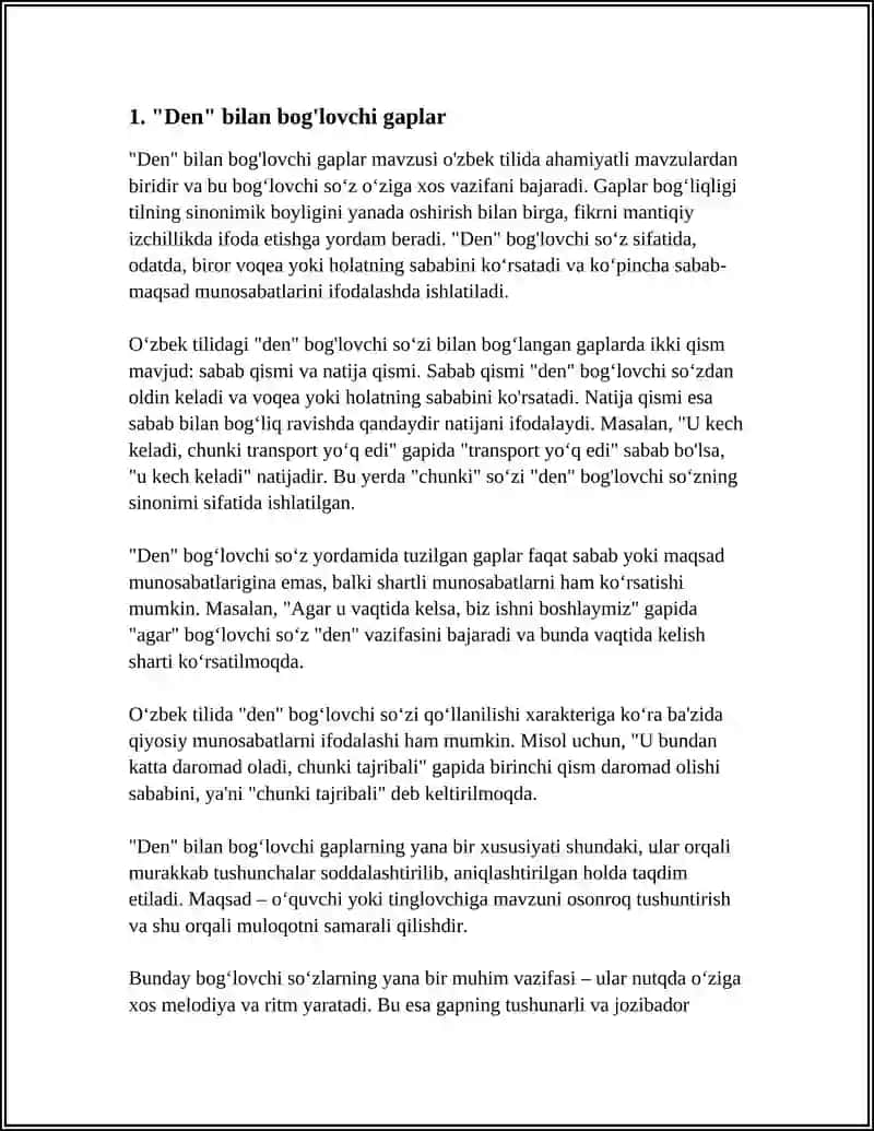 GRAMMATIK: SATZVERBINDUNG MIT DEN, WEIL KONJUNKTIV 2: SOLLTE (RATSCHLÄGE) 4
