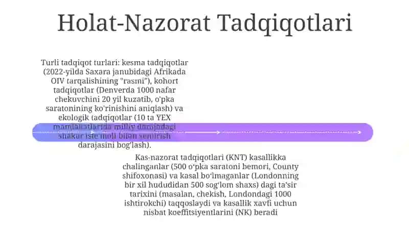 Epidemiologik tadqiqotlar turlari bosqichlari 4