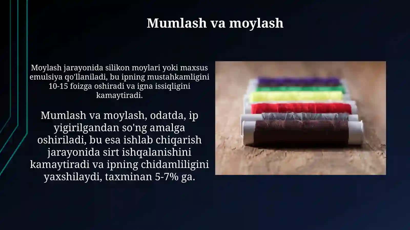 Tikuvchilik iplarini ishlabchiqarish usullari 4