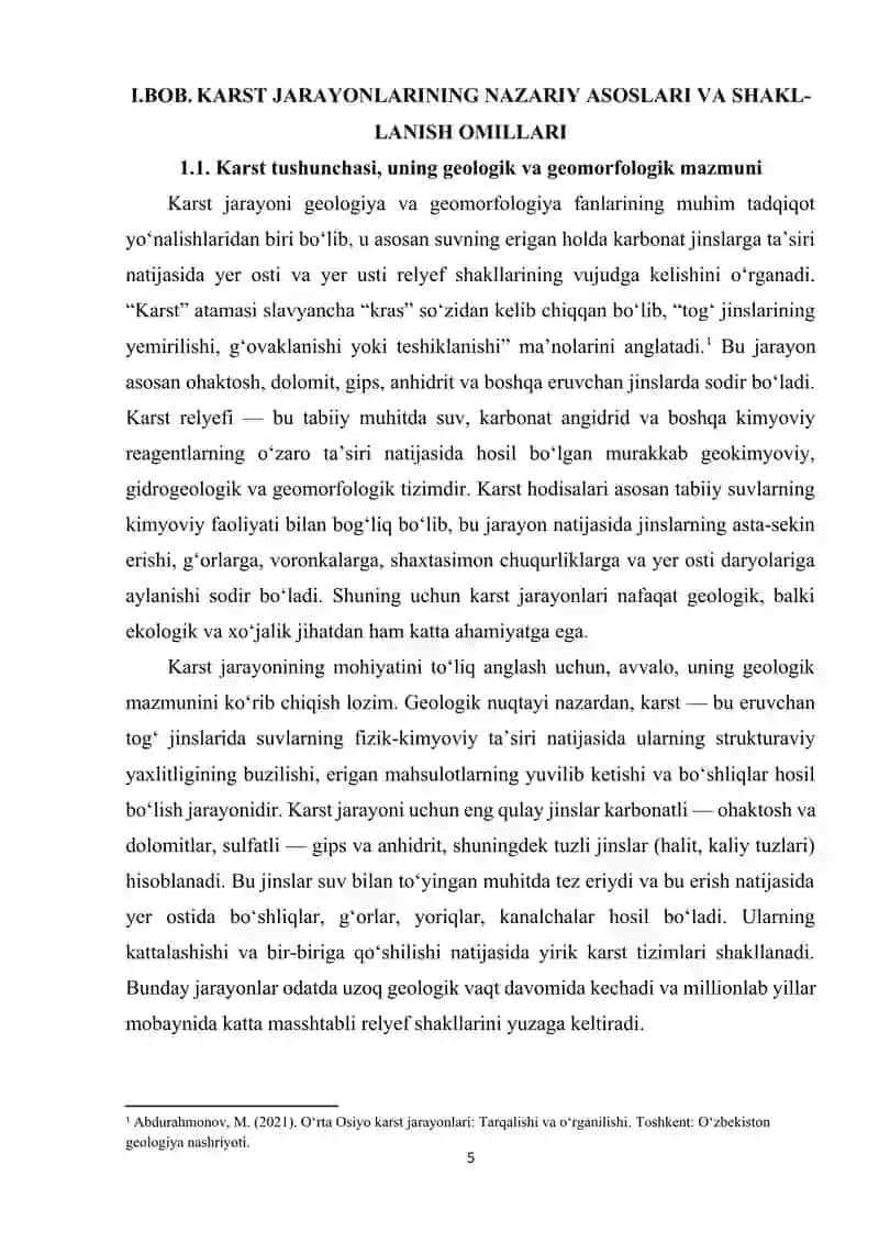 O‘RTA OSIYO TABIIY GEOGRAFIK O‘LKASIDA KARST JARAYONLARINING TARQALISHI VA QONUNIYATI 4