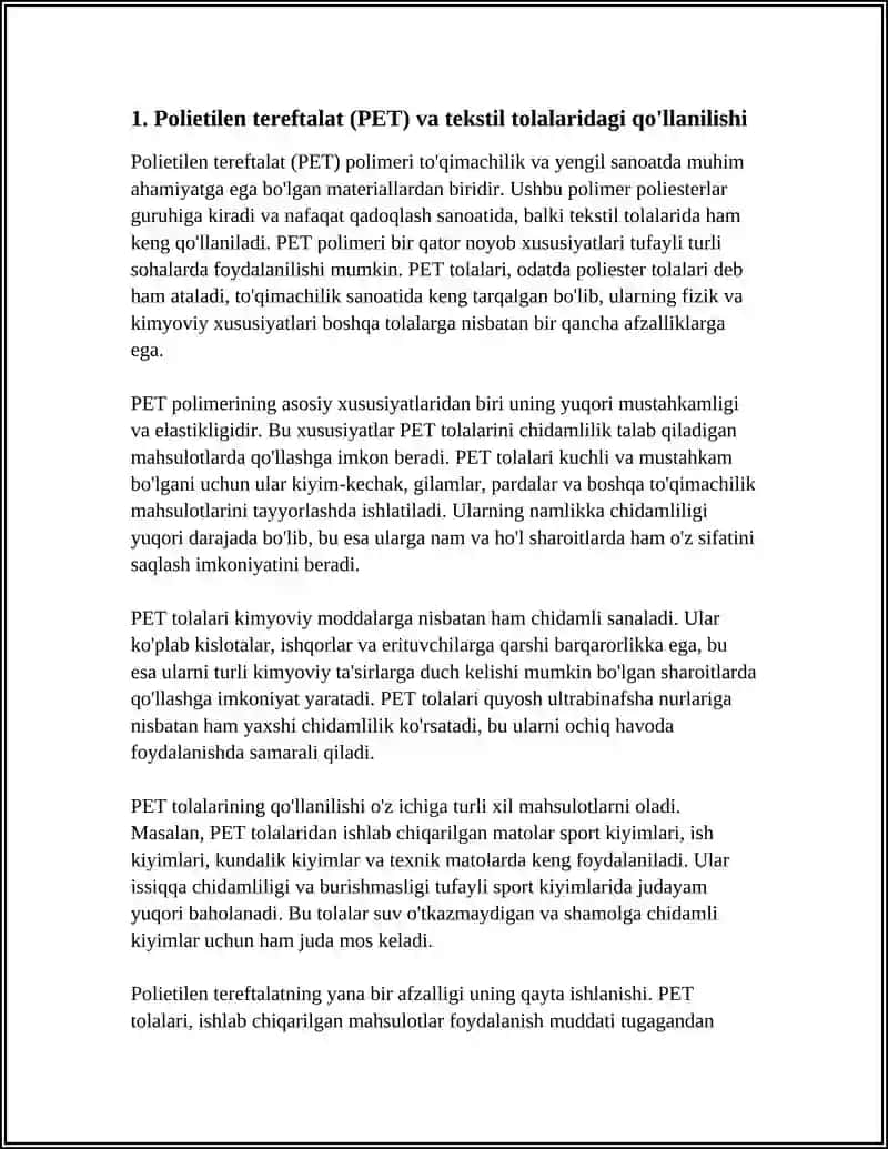 TO’QIMACHILIK VA YENGIL SANOATDA QO’LLANILADIGAN ENG MUHIM POLIMERLAR 4