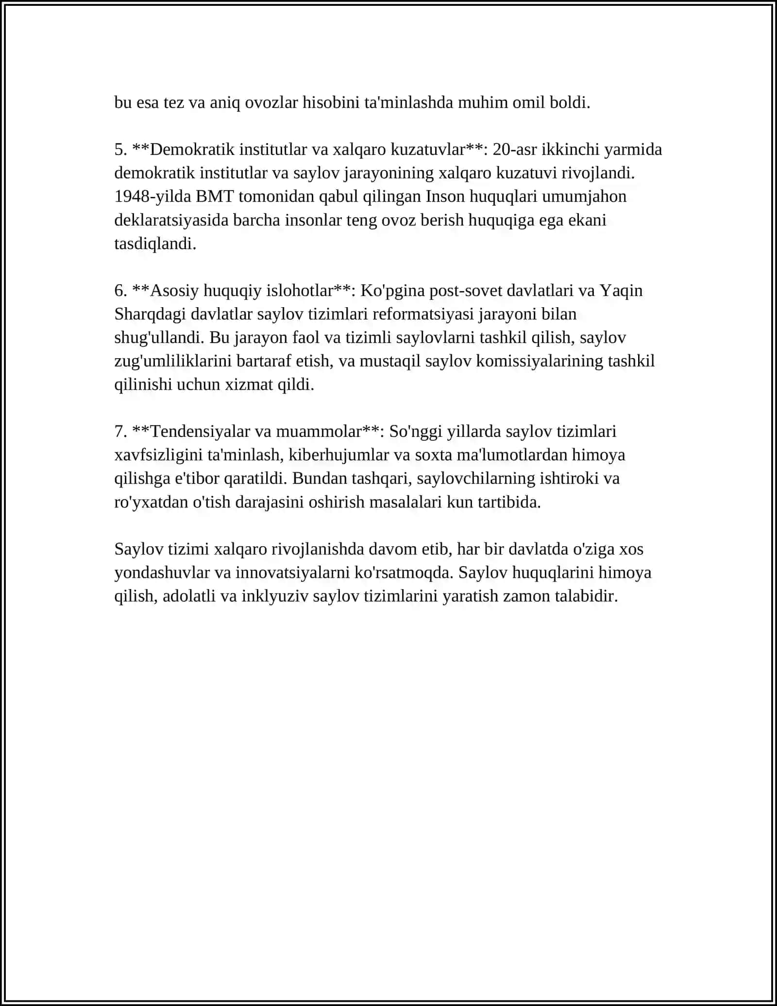 OʻZBEKISTON RESPUBLIKASIDA SAYLOV TIZIMI 4