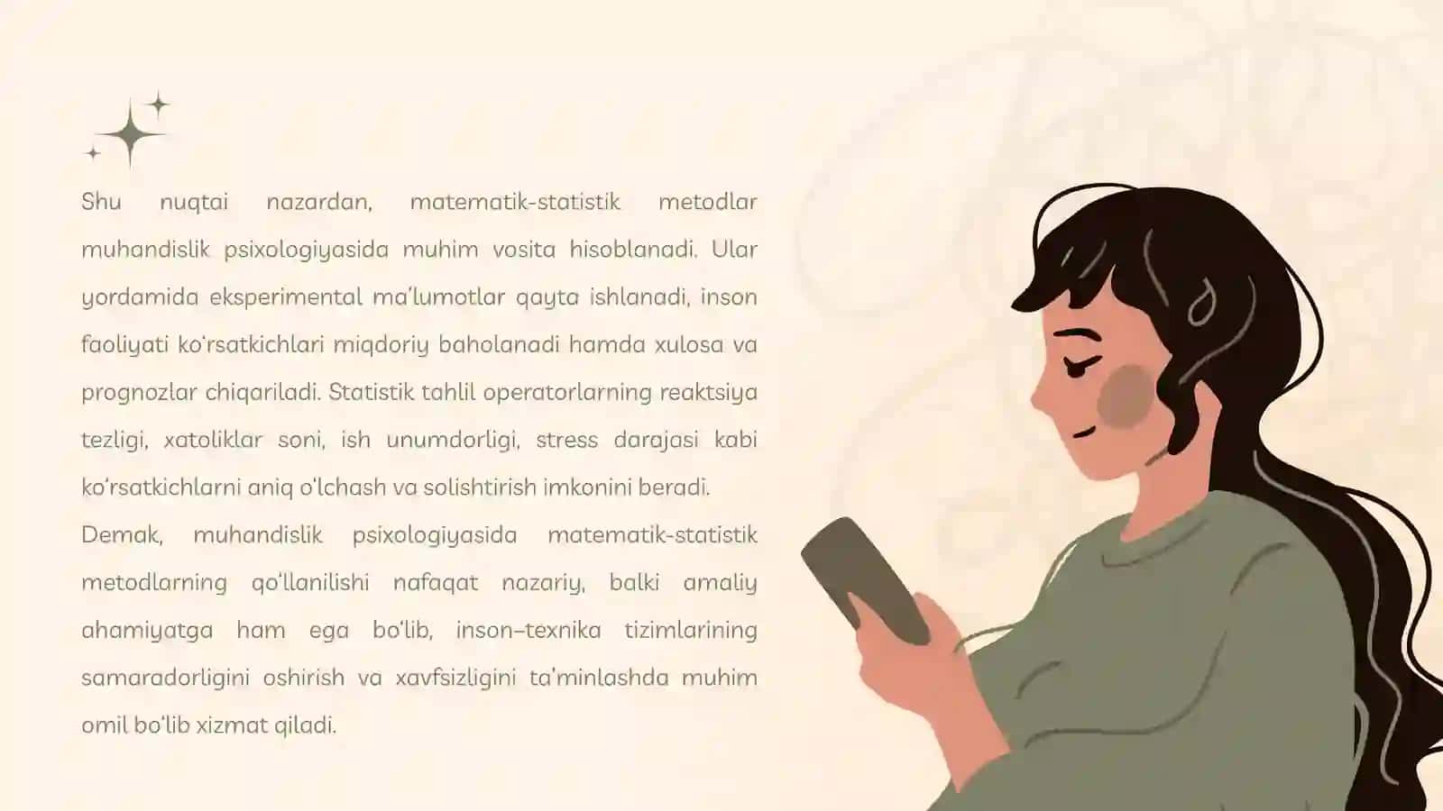 Muhandislik psixologiyasida matematik-statistik metodlarning qo‘llanilish 4