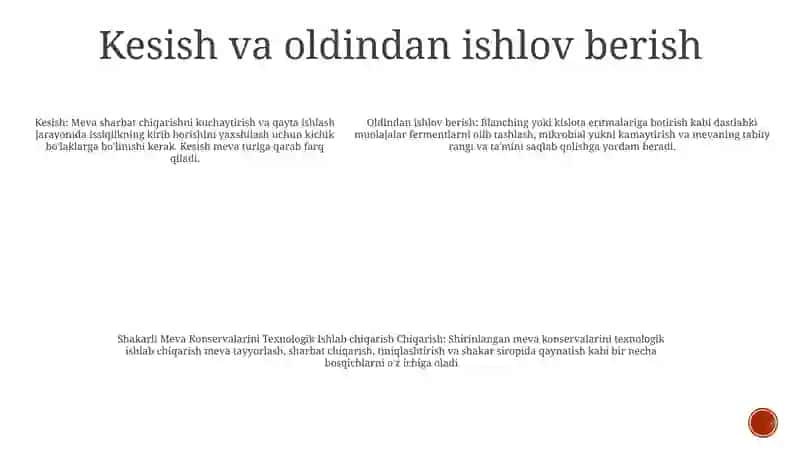 Shakarli Meva Konservalarini Texnologik Ishlab Chiqarish 4