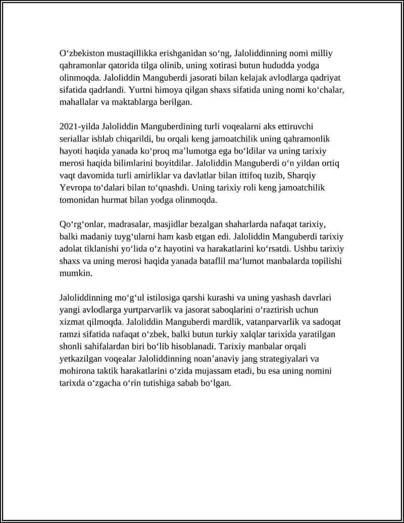 JALOLIDDIN MANGUBERDI —VATAN HIMOYACHISI 4