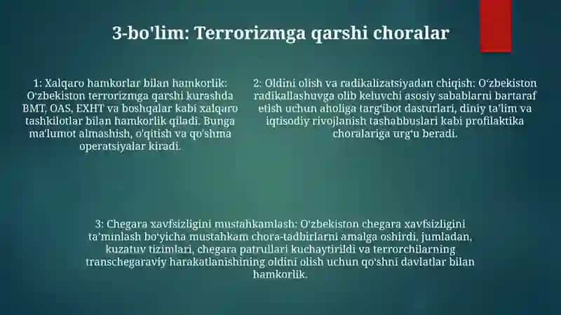 Milliy Xavfsizlikni Taminlash Borasida Amalga Oshirilayotgan Ishlar 4