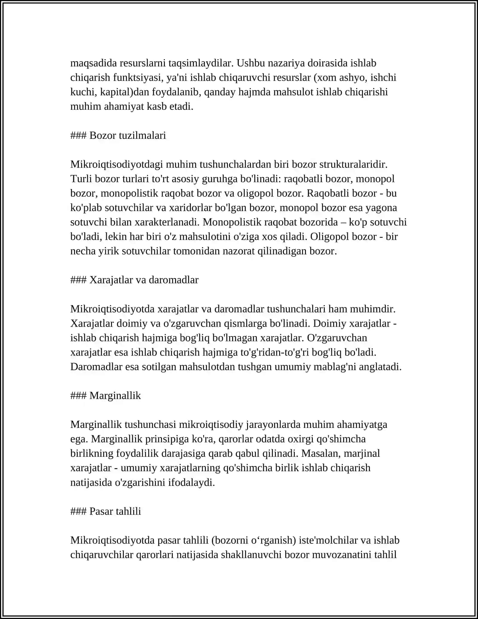 DAVLAT DASTURIDAN O'RIN OLGAN MIKRAIQTISODIY MASSALALAR TARHI 4